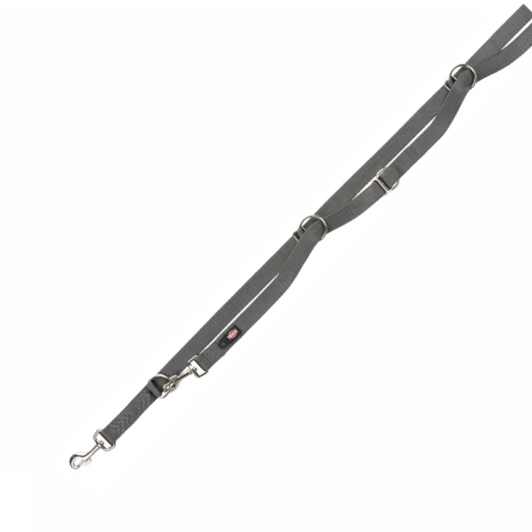 Hundeleine Premium Verstellbar Zweilagig Grau